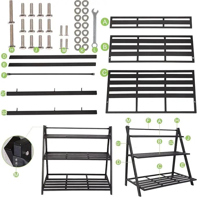 Aluminum Plants Shelf Outdoor, Multiple Flower Holder Rack, Metal Plant Stands Home Decor for Balcony Living Room Patio Garden (3-Tier) by GreenHaven Gardens