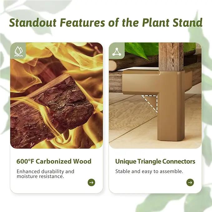 Plant Stand Indoor Tall Hanging Plant Shelf 16 Tiers Large Outdoor Plant Rack for Multiple Plants Wood Plant Holder for Living Room Garden Balcony by GreenHaven Gardens