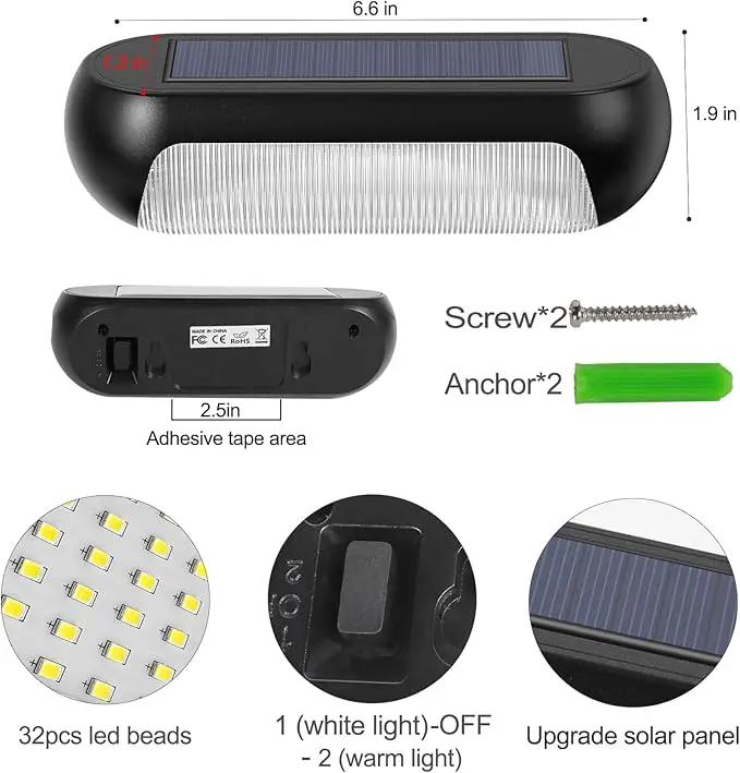 GOESWELL Solar Post Cap Lights Outdoor, LED Deck Fence Post Lights for 4x4 Wooden and Vinyl Posts 2 Lighting Modes Warm White Cool White Garden Decoration (Fence Lights -2packs) by GreenHaven Gardens