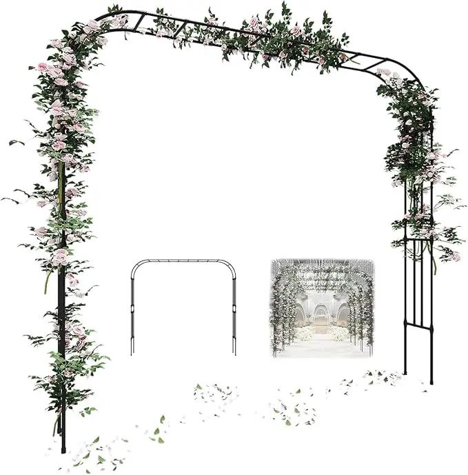 Garden Arch Arbor Trellis, 126" L x 94.5" H, Metal Archway for Climbing Plants Outdoor, Wide Sturdy Garden Arch for Lawn, Party, Ceremony Wedding Decoration by GreenHaven Gardens