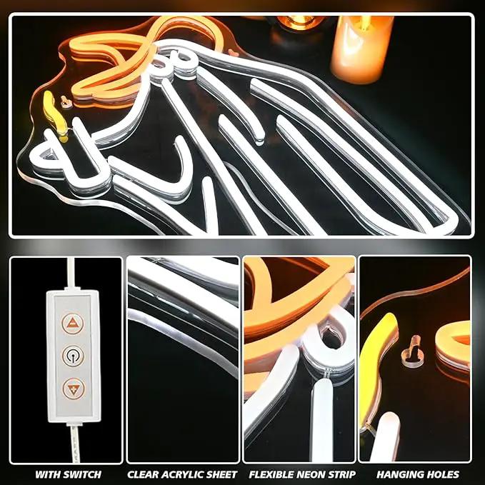 Ghost Neon Sign Wall Decor, Ghost Neon Light Bedroom Wall Decor Suitable for Kids Game Room Man Cave Birthday Halloween Decoration Gift by GreenHaven Gardens