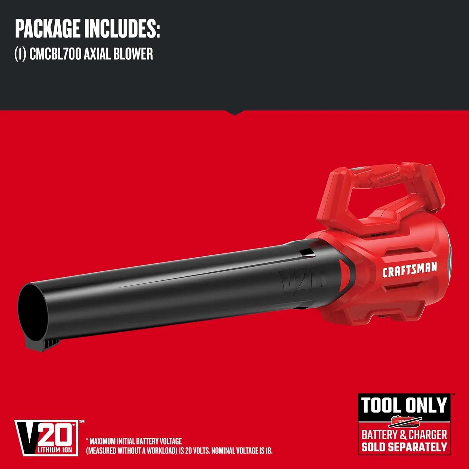 CRAFTSMAN CMCBL700B V20* Cordless Axial Leaf Blower (Tool Only) by GreenHaven Gardens