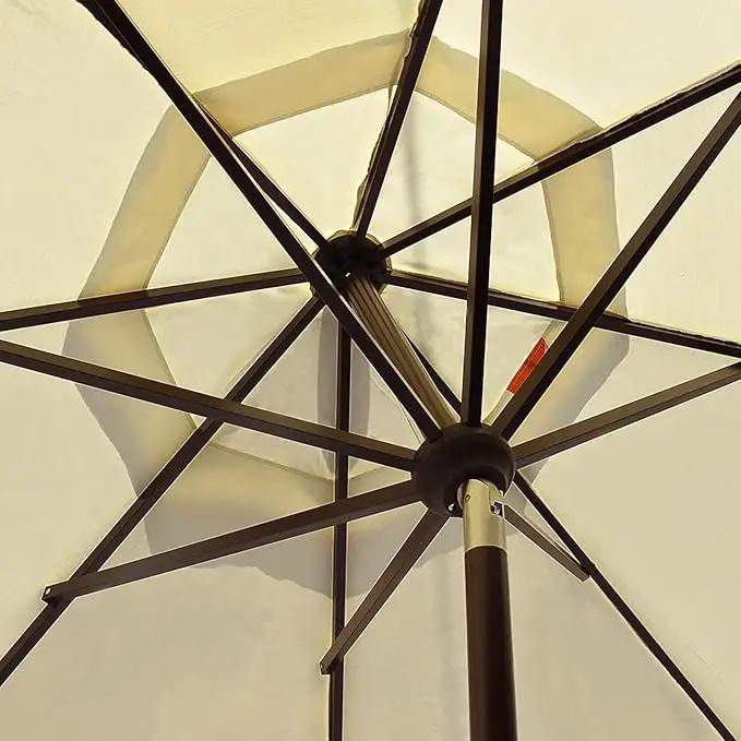 EliteShade USA 10-Year-Non-Fading 9Ft Market Umbrella Patio Umbrella Outdoor Table Umbrella with Ventilation, Natural by GreenHaven Gardens