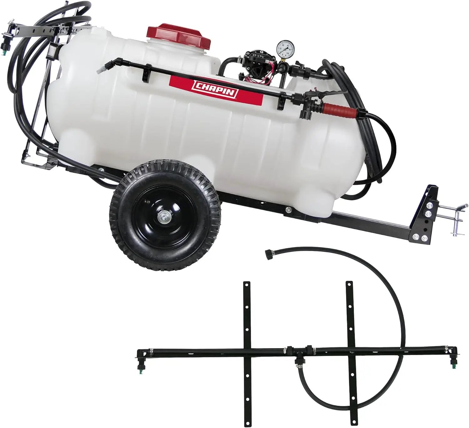 Chapin 97664: Made in The USA 15-Gallon Tow-Behind 2.5GPM/12V EZ Mount Deluxe Multi-Purpose ATV/UTV Tank Sprayer for Lawn & Garden, Farm & Acreage, Weed Control, with 2-Nozzle Spray Boom Attachment by GreenHaven Gardens