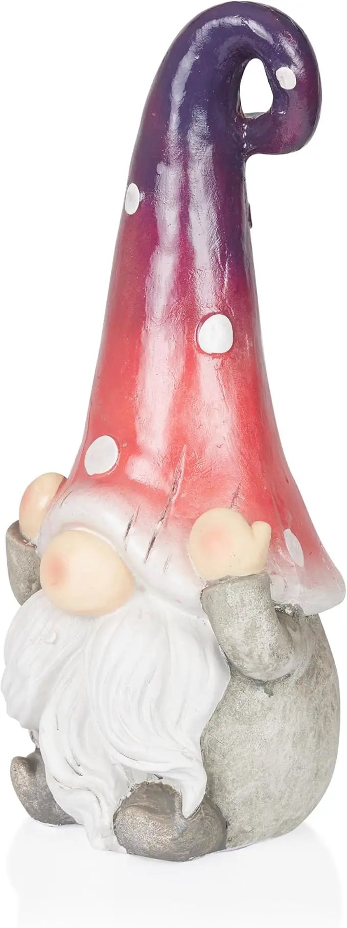 Alpine Corporation - 18” Tall Outdoor Garden Gnome Yard Decoration - Hear No Evil Gnome Statue – Lawn Statuary with Ombre Hat - Durable, Weatherproof Décor for Patio & Deck by GreenHaven Gardens
