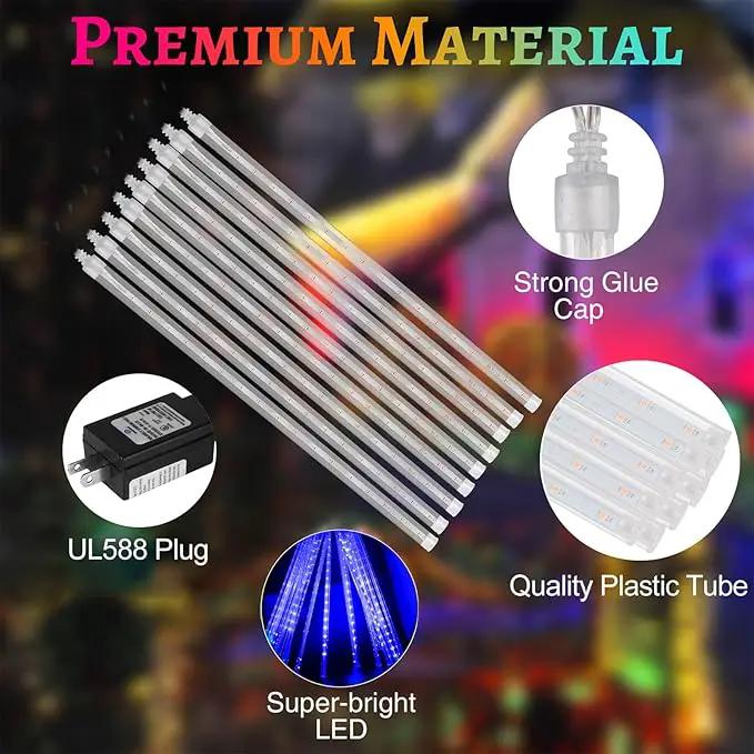 KNONEW Meteor Shower Lights 15 Inch 24 Tubes 672 LED Christmas String Plug-in Outdoor Waterproof Falling Rain for Wedding Party Garden Holiday Tree Decorations (Blue) by GreenHaven Gardens