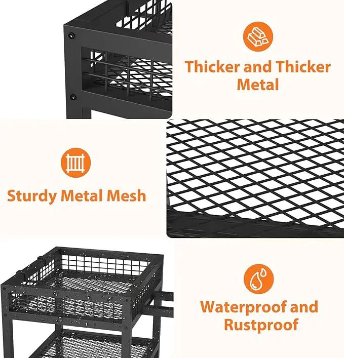 Garden Tool Organizer with Wheels-Movable Garden Tool Rack with Storage Hooks for Long-Handled Tools/Rakes/Brooms/Shovels,Heavy Duty Metal Garden Tool Storage for Garage,Shed,Garden,Black by GreenHaven Gardens