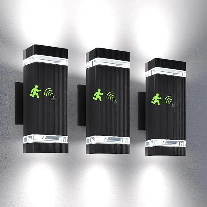 Motion Sensor Outdoor Wall Lights, Dusk to Dawn Exterior Light Fixtures with 3 Lighting Modes,Up and Down Porch Lights 5000K Daylight, Waterproof Modern Wall Sconce for House, Patio, Garage by GreenHaven Gardens