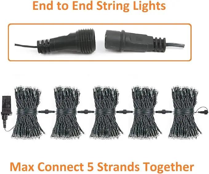 OZS 2Pack 164ft 400 LED String Lights Outdoor/Indoor, Extendable String Lights for Christmas Trees, Waterproof 8 Modes Green Wire Lights Holiday for Christmas Decorations (Cool White) by GreenHaven Gardens