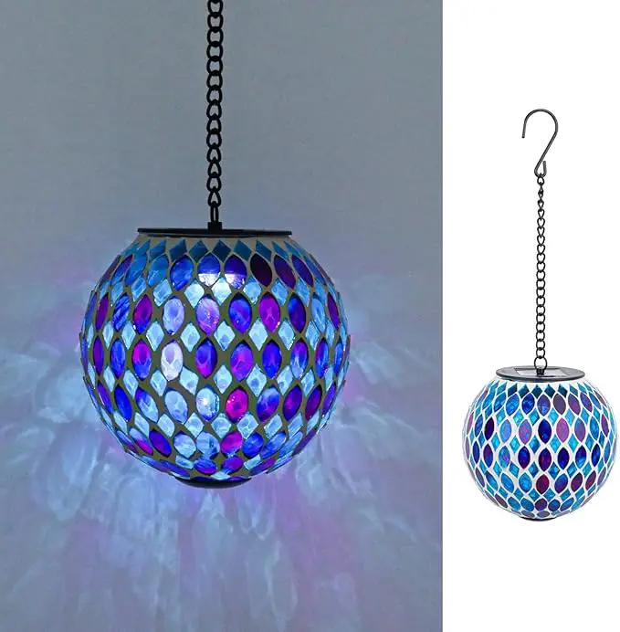 VCUTEKA Hanging Solar Lanterns Mosaic Solar Lights with Hook Up, Outdoor Garden Lights Decor for Yard Tree Fence Patio by GreenHaven Gardens