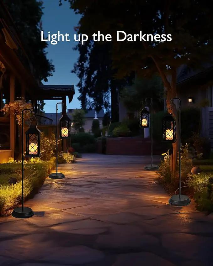 Homemory Solar Lanterns Outdoor Waterproof Hanging with Flickering Flameless Candles, 2 Pack 13'' Garden Outdoor Lantern Decorative for Patio Front Porch Backyard Balcony Cabin Outside(Antique Copper) by GreenHaven Gardens
