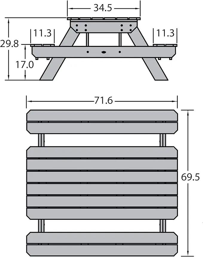 highwood Hometown Picnic Table, 6 Foot, Nanatucket Blue by GreenHaven Gardens