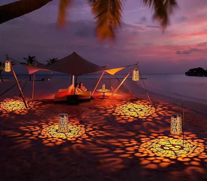 Solar Lanterns Outdoor Waterproof - 4 Pack Hanging Solar Lights Gifts for Women Mom Grandma Decorative Lantern for Patio Decor Garden Yard Backyard Porch Table Tree Lighting, Cool/Warm Light by GreenHaven Gardens