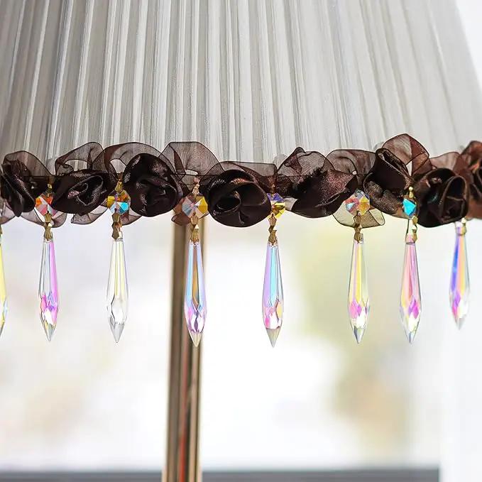 20pcs Large Colorful Crystal Prisms for Chandeliers Suncatchers, 63mm Crystal Icicle U-Drop Prisms Lamp Parts with Metal Bow Clips by GreenHaven Gardens