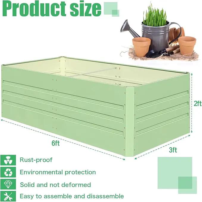 SnugNiture Galvanized Raised Garden Bed 6x3x2FT Outdoor Large Metal Planter Box Steel Kit for Planting Vegetables, Flowers by GreenHaven Gardens
