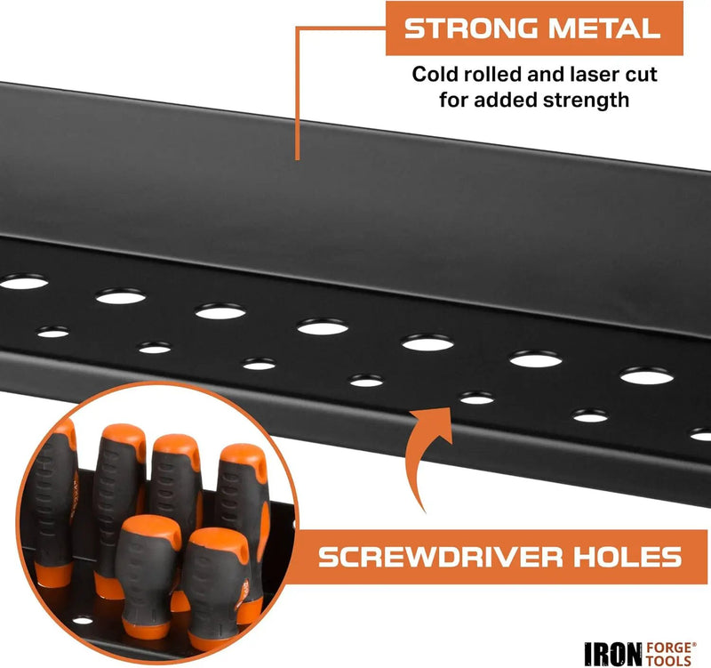 Metal Hand Tool Organizer, Hammer & Pliers and Screwdriver Storage Rack - Wall Mounted Holder for Workshop, Organizer and Storage by GreenHaven Gardens