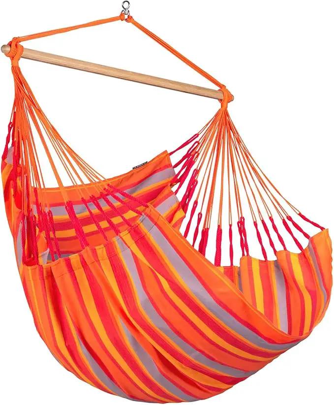 LA SIESTA® - Medium Basic Domingo Hammock Swing Chair - Weather & Tear Resistant Hanging Hammock Chair - Indoor Outdoor Hammock Chair Swing - Patio Porch Bedroom Hanging Chair - Max 250 Lbs, Toucan by GreenHaven Gardens