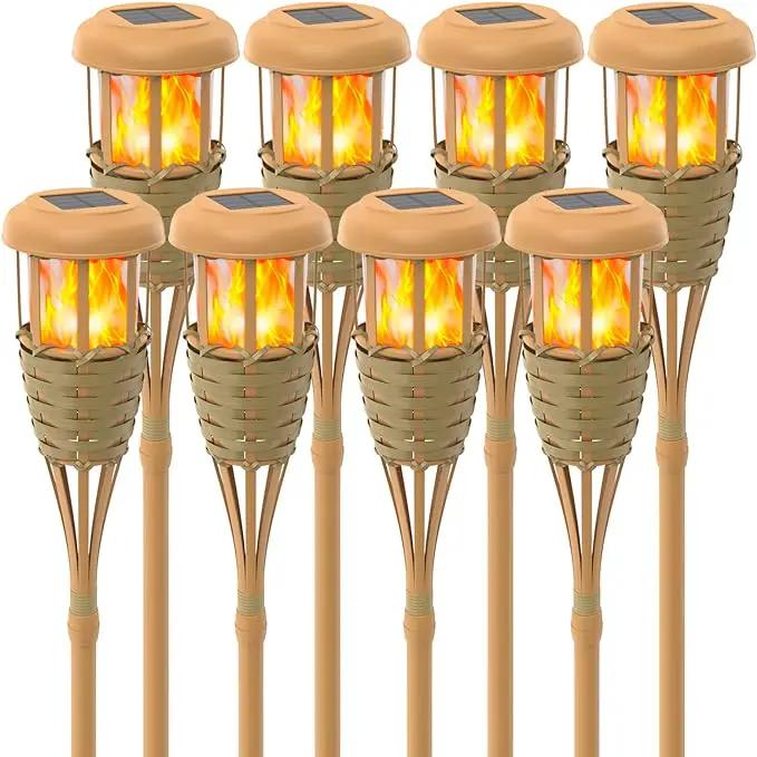 Solar Outdoor Lights, Solar Torch Lights Outdoor Flickering Flame, Outdoor Decorations for Patio Path Yard - 8 Pack by GreenHaven Gardens