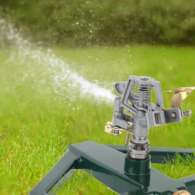 Metal Sprinklers for Yard Heavy Duty Zinc Alloy Pulsating Impact Sprinkler, Adjustable Rainbird Sprinkler Head with Metal Base, Sprinkler System for Lawn Yard Large Area Garden by GreenHaven Gardens