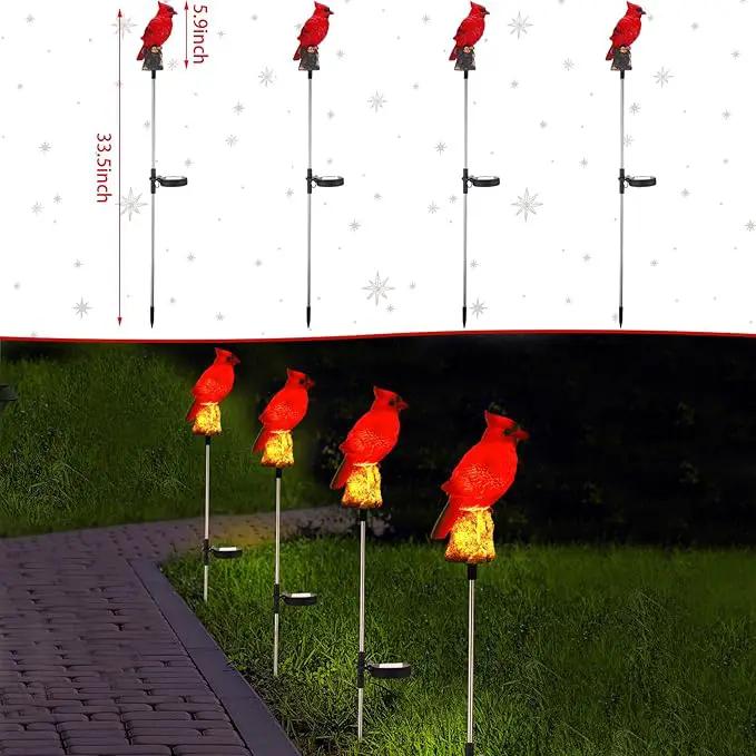4 Pack Solar Cardinal Stake Light Cardinal Decor Garden Red Bird Figurine Memorial Solar Light Outdoor Pathway Yard Lawn Ornaments for Spring Easter Mothers Day Gifts Decorations Outside Women by GreenHaven Gardens