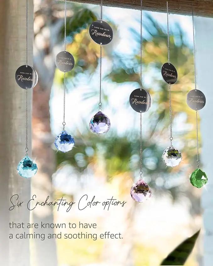 Memorial Gifts for Loss of Loved One, Unique Sympathy Gift Idea Navy Blue Crystal Ball Window Suncatcher, Rainbow Bereavement Grief Gift Box for Loss of Mom Dad Husband Son Daughter by GreenHaven Gardens