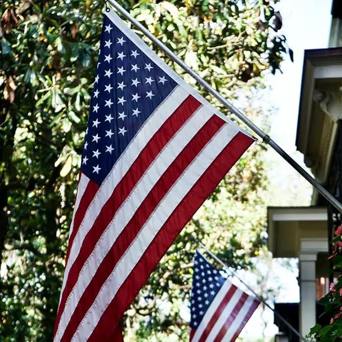 Homissor American Flag 4X6 USA US Flags 4’ x 6’ Heavy Duty Outdoor Made of Durable Nylon Flag with Embroidered Stars, Sewn Stripes and Brass Grommets by GreenHaven Gardens
