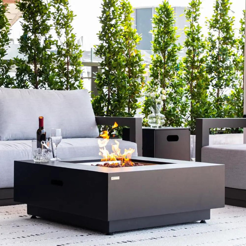 Ashton 36” Propane Fire Pit Smokeless Firepit Outdoor Gas Fire Pit for Outside Patio Firepit Table Includes Rain Cover Converter Kit Lava Rocks Lid CSA Certified by GreenHaven Gardens