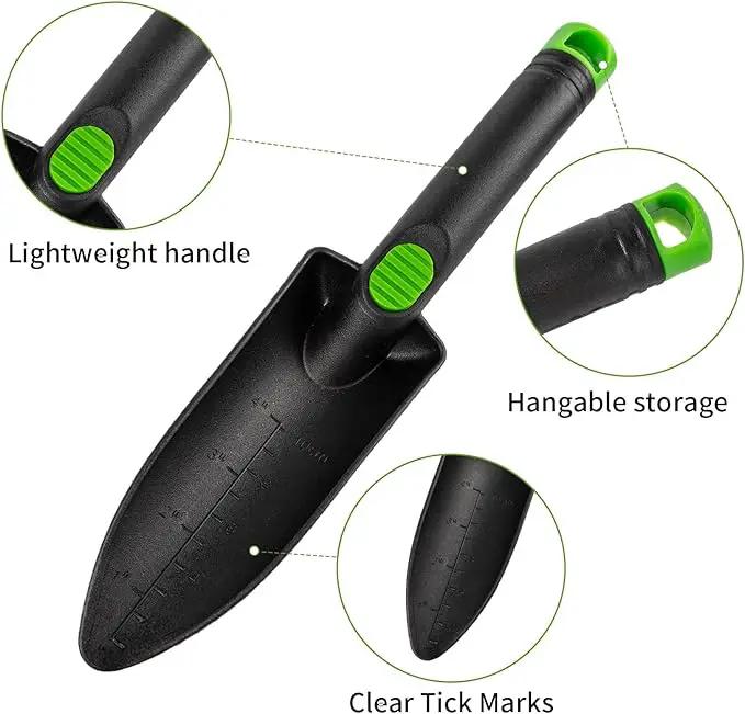 Hoe Garden Tool Set, 3 Piece Handheld Gardening Tools includs Garden Hoe and Cultivator Combo, Mini Hand Rake and Garden Trowel Outdoor Heavy Duty Garden Tools for Weeding or Digging by GreenHaven Gardens