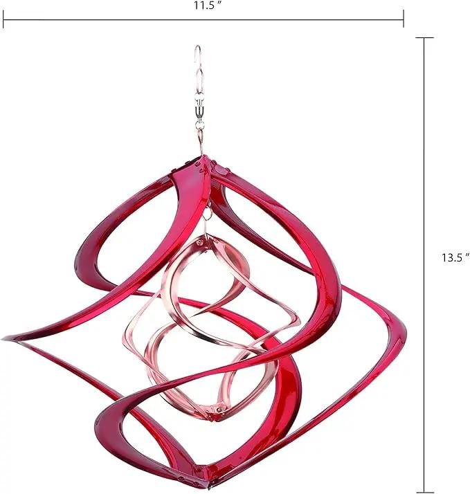 Red Carpet Studios 31092 Cosmix Wind Spinner Double Helix, 14-Inch, Red &Copper by GreenHaven Gardens