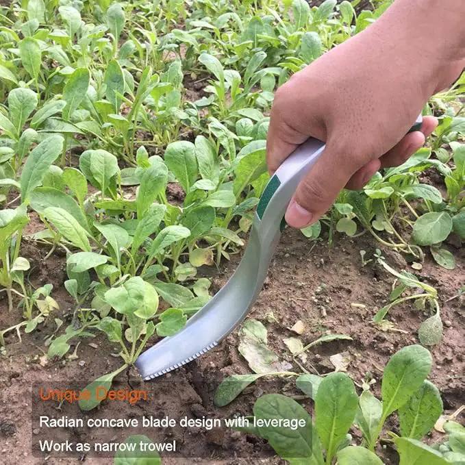One-Piece Aluminum Gardening Weed Tools, Hand Garden Weeder Tool, Ergonomic Handle Best Weeding Tool, Weed Pull Tool with Serrated Edge, Grass Removal Tool by GreenHaven Gardens