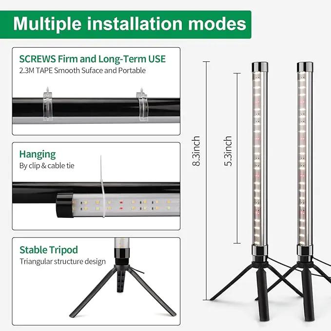 2 Pack Grow Lights for Indoor Plants, Height Adjustable with On/Off Switch and Timer, Vertical Plants Grow Light for Indoor Plant Growth and Flowering by GreenHaven Gardens