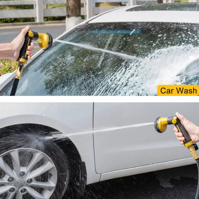 FANHAO Garden Hose Nozzle Heavy Duty, 100% Metal Water Hose Sprayer with 8 Spray Patterns, High Pressure Spray Nozzle Thumb Control On Off Valve for Outdoor Lawn & Plant Watering, Car & Pet Washing by GreenHaven Gardens