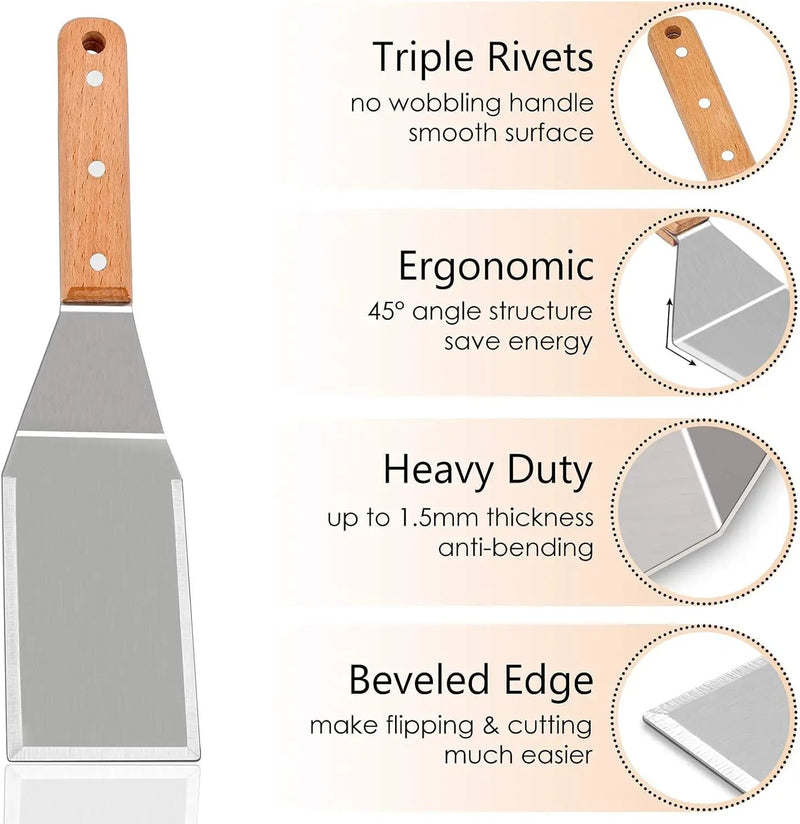 HaSteeL Griddle Accessories Set of 20, Complete Stainless Steel Griddle Spatula Tools with 9” Melting Dome, Heavy Duty Metal Spatulas Choppers Cast Iron Grill Press for Flat Top Teppanyaki BBQ Outdoor by GreenHaven Gardens