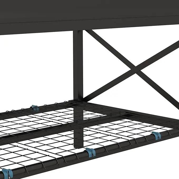 Outsunny Raised Garden Bed with Galvanized Steel Frame, Storage Shelf and Bed Liner, Elevated Planter Box with Legs for Vegetables, Flowers, Herbs, Black by GreenHaven Gardens
