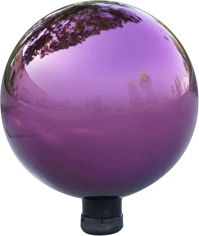 Alpine Corporation 10" Diamater Indoor/Outdoor Glass Gazing Globe Festive Yard Décor, Green by GreenHaven Gardens