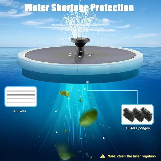 SZMP Solar Fountain, 4W Solar Powered Bird Bath Fountains with 4000 Battery, Color LED Lights, Outdoor Water Feature Fountain Pump with 7 Nozzle and 4 Fixers for Garden, Patio, Pond, and Pool by GreenHaven Gardens