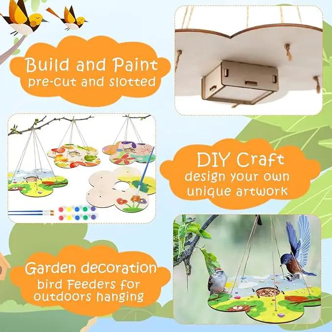 12 Pack Bird Feeder Craft Kits for Kids Ages 3-5 4-8 8-12, DIY Wooden Art Painting Outdoor Bulk Toys for Boys & Girls, Easter Christmas Gifts, Party Favor Gifts for Nature Loving Children by GreenHaven Gardens