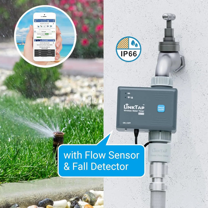 LinkTap G2S Smart Water Timer & Gateway, Weather Aware, Intelligent Fault Detection & Alerts, Wider Range Than WiFi Hose Timer, Automatic Watering System for Garden, Lawn & Yard, Scalable Mesh Network by GreenHaven Gardens