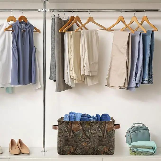 Camouflage Rectangular Storage Basket Organizer Bin Shelf Baskets For Clothes Gifts For Home Office Dorm by GreenHaven Gardens