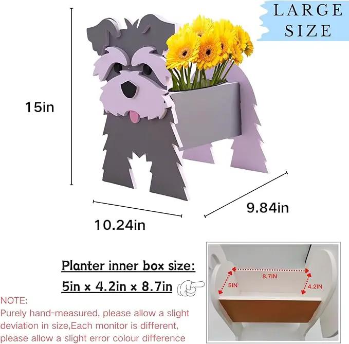 Gray Schnauzers Dog Planter Plant Pots,Cute Garden Dog Flower Planter,Large Dog Planters Birthday Gifts for Women,Office,Indoor/Outdoor Decor(9.84 * 10.24 * 15in) by GreenHaven Gardens