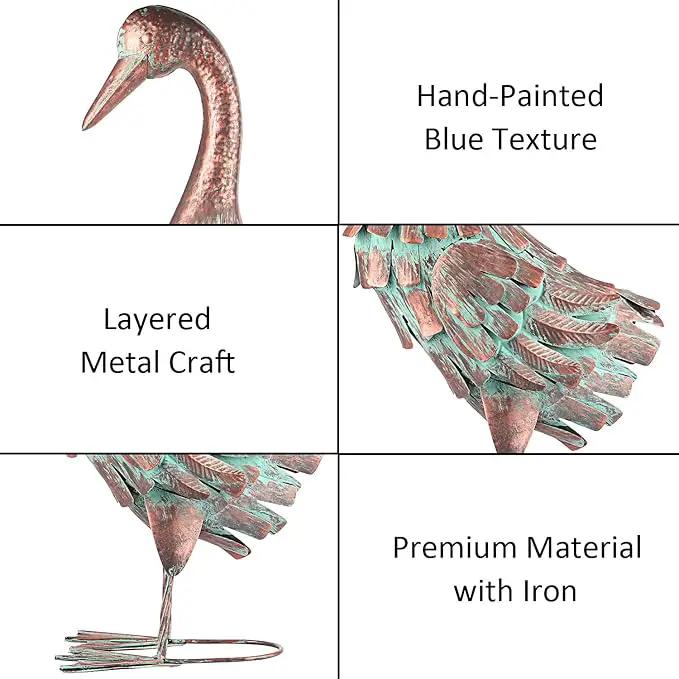 Garden Outdoor Statue Metal Duck Art Sculpture for Lawn, Farm and Patio - 25 Inches by GreenHaven Gardens