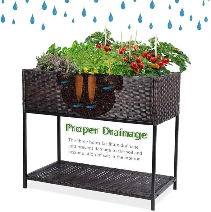 WONDER GARDEN Raised Garden Bed-Planter Box - Elevated Raised Garden Beds Outdoor with Legs & Storage Shelf for Vegetables Flower Herb Backyard Patio by GreenHaven Gardens
