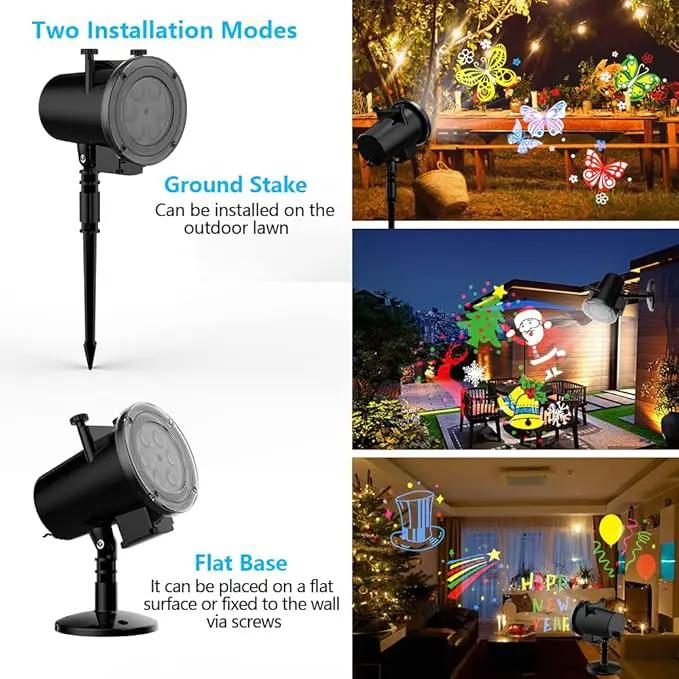 Holiday Projector Light, Syslux Halloween Christmas Projector Lights 16 HD Slides LED Waterproof Light Outdoor Indoor Light with Remote Control for Party Garden Halloween Xmas Holiday Landscape Decor by GreenHaven Gardens