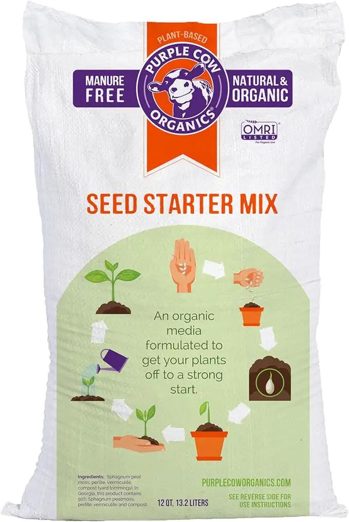 All Natural Seed Starter Mix for Fast Germination and Vigorous Seedlings with Strong Root Systems for Indoor Home Gardens, 12 Quart Bag by GreenHaven Gardens