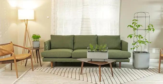 Vego garden Planters for Outdoor & Indoor Plants, Large Plant Pots with Self Watering, 15" Tall Large Plant Pots with Trellis for Flowers Plants Decor, Fog Gray by GreenHaven Gardens