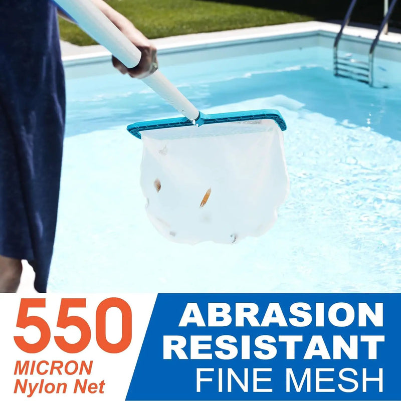 POOLWHALE Professional Pool Skimmer Net, Upgraded Extra Wide Scoop Edge, Swimming Leaf Rake with Ultra Fine Mesh Deep Nylon Net Bag - Pool Nets for Cleaning Leaves, Debris (Not Pole) by GreenHaven Gardens