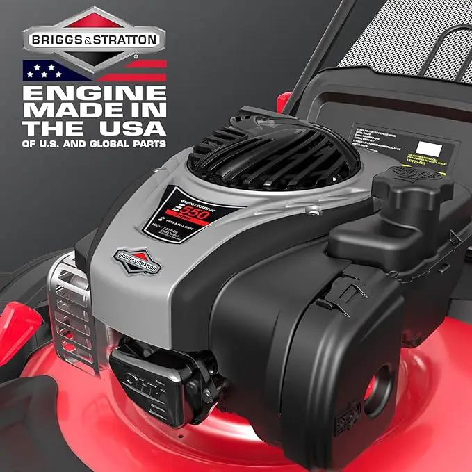 PowerSmart Self Propelled Gas Lawn Mower, 22-Inch with 140cc Briggs and Stratton E550 Engine 3-in-1 Rear-Wheel Drive Lawnmower with Bagging by GreenHaven Gardens