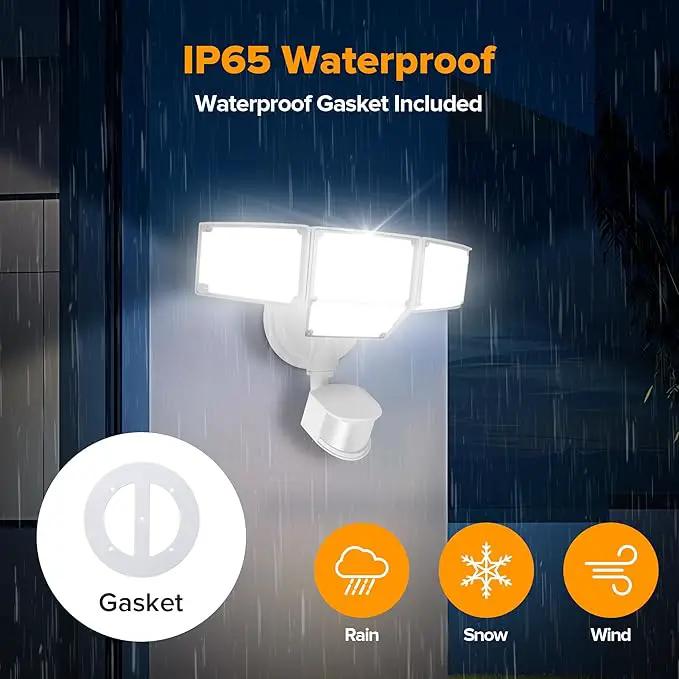 LUTEC 80W 9000LM LED Security Light Motion Sensor Outdoor Lights, 4 Head LED Flood Lights Outdoor 5000K Daylight, IP65 Waterproof, Motion Detected Lights for Outside, House, Garage, Yard (White) by GreenHaven Gardens
