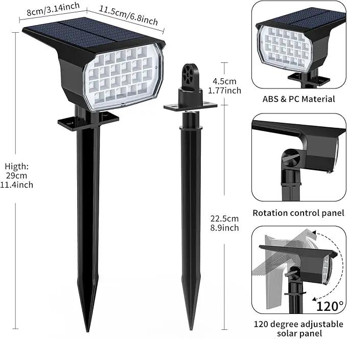 Solar Spot Lights Outdoor Color Changing, [7 Mode/6 Pack] Christmas Landscape Spotlights, Solar Lights Outdoor Waterproof, Solar Led Powered Flood Light for Outside Pathway Yard Garden Walkway by GreenHaven Gardens