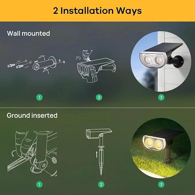 Linkind StarRayS Solar Lights Outdoor, 350LM Solar Spot Lights Outdoor, IP67 Waterproof Solar Lights for Garden, Yard, Landscape and Walkway, Warm White, 6 Pack by GreenHaven Gardens